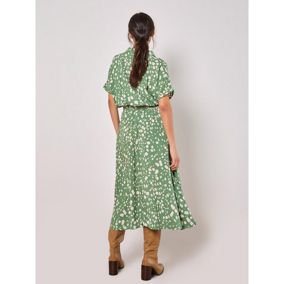 APRICOT Robe midi chemise à carreaux dispersés  