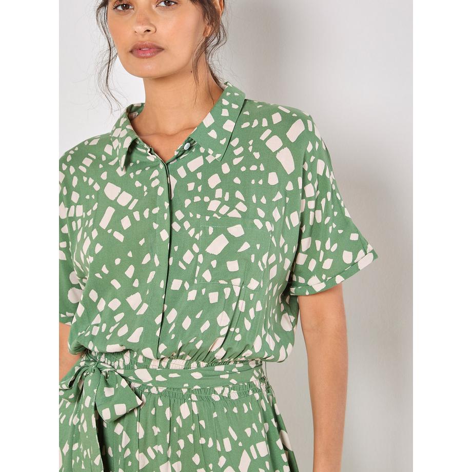 APRICOT Robe midi chemise à carreaux dispersés  