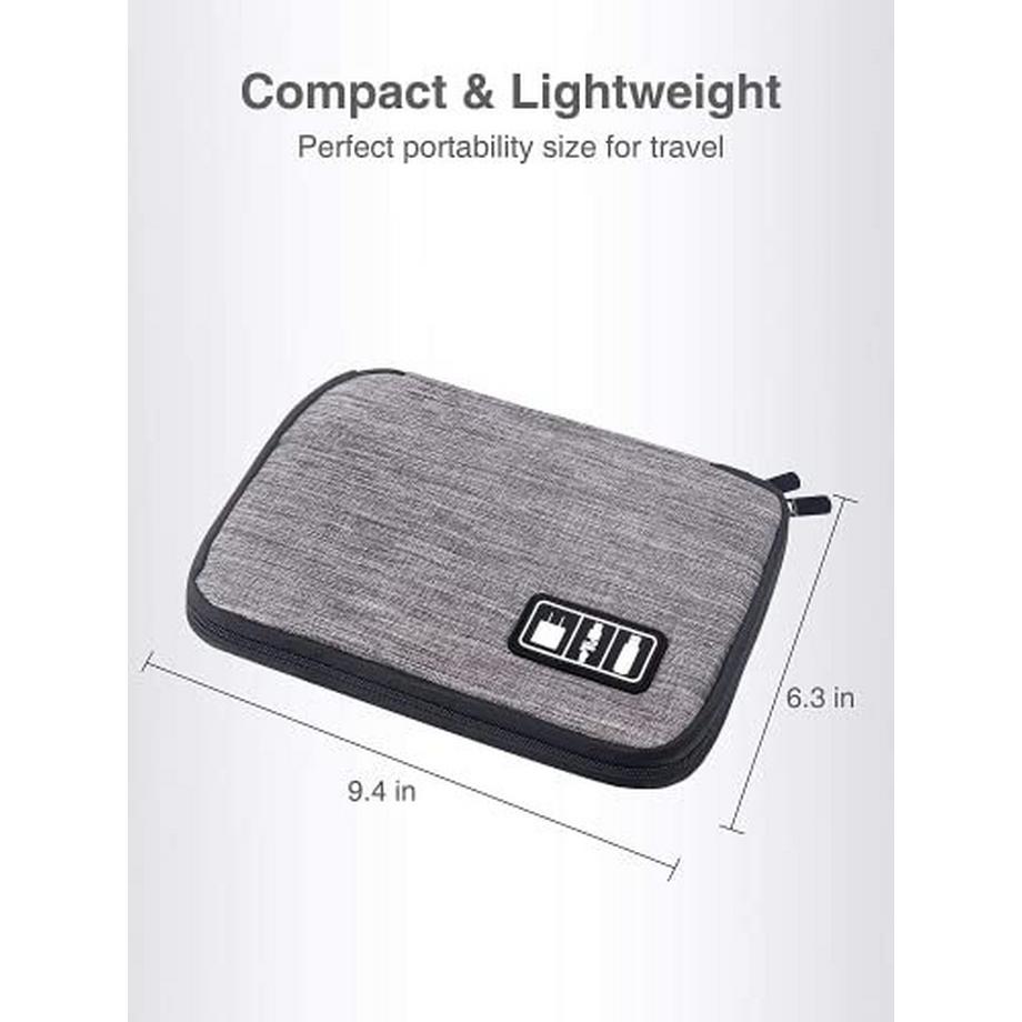 Only-bags.store  Sac de rangement de câbles, sac de rangement de câbles compact, sac de rangement de câbles portable, sac de rangement de câbles petit pour câble de chargement, USB, cartes SD, chargeur, banque d'alimentation 