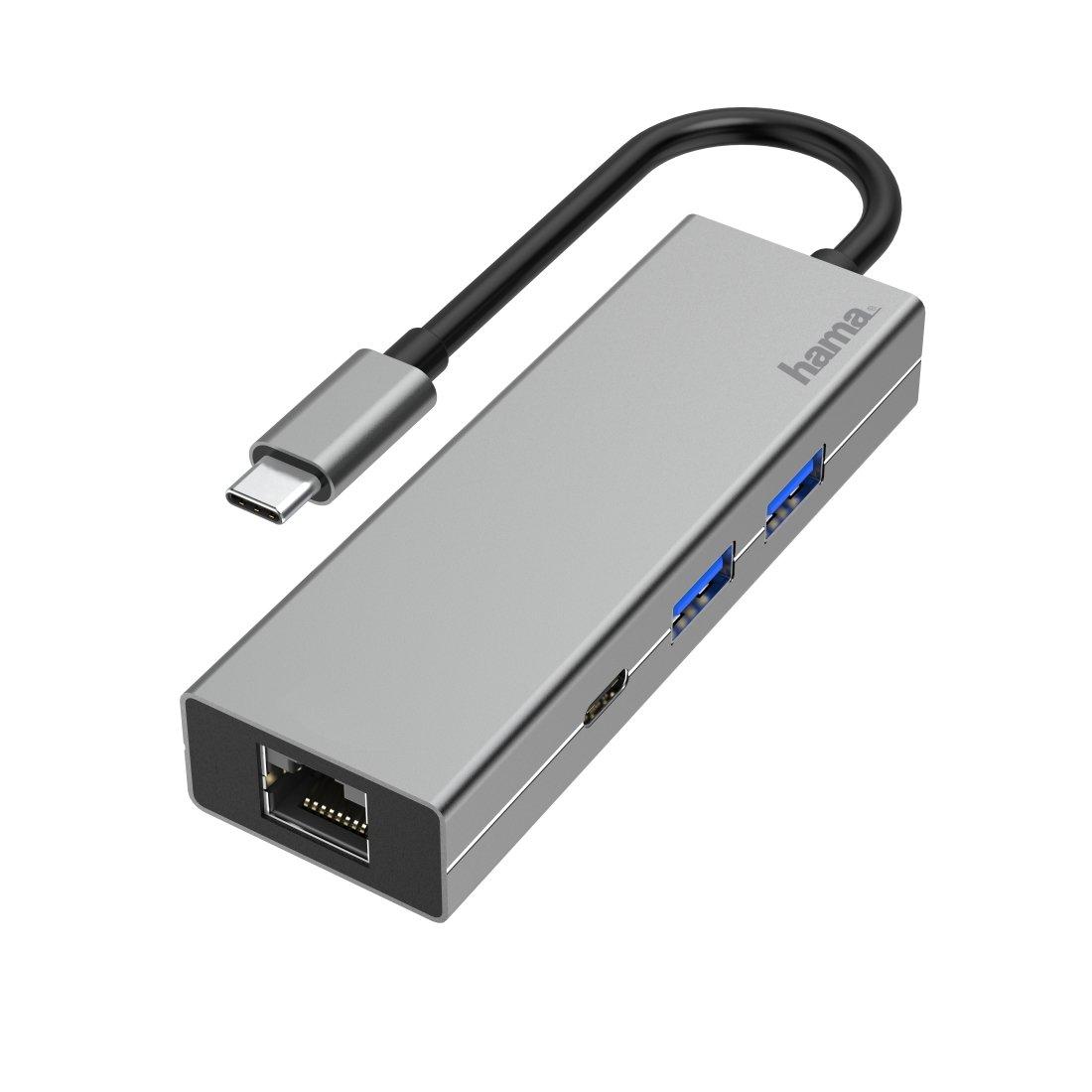 hama  00200108 Notebook-Dockingstation & Portreplikator USB 3.2 Gen 1 (3.1 Gen 1) Type-C Grau 