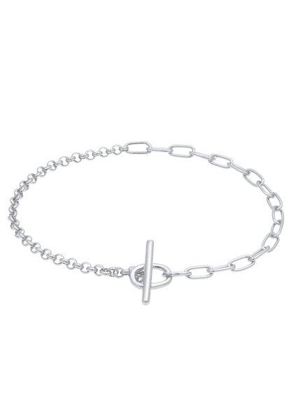 Elli  Bracelet Collier Femme Figaro Basic Fermeture À Barre 