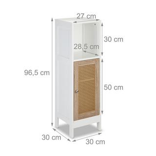 B2X Meuble de salle de bain avec porte en rotin  