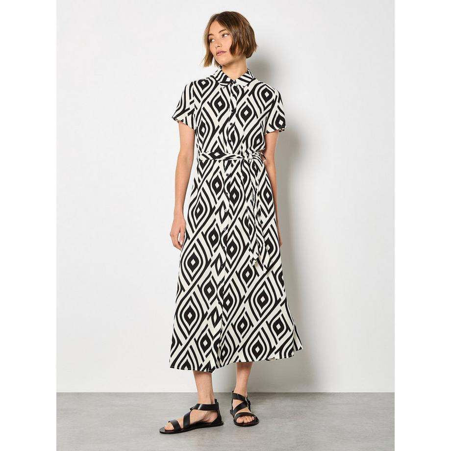 APRICOT Robe Midi Imprimé Géométrique  