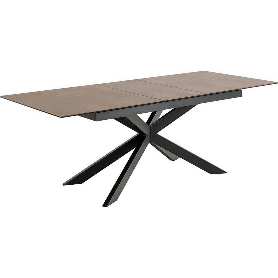 mutoni Tavolo da pranzo Isolde in vetroceramica marrone allungabile 168-210x90  