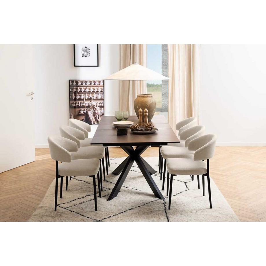 mutoni Tavolo da pranzo Isolde in vetroceramica marrone allungabile 168-210x90  