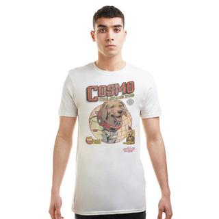 Guardians Of The Galaxy Cosmo Kraglin Globus Logo Print Kurzarm T-Shirt  