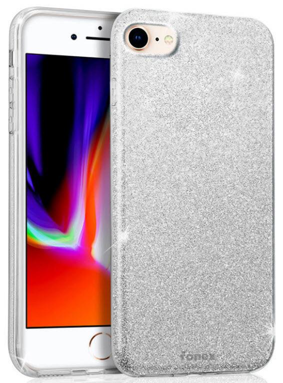 Image of iPhone SE / 8 / 7 - Glitter Silikonhülle Silber