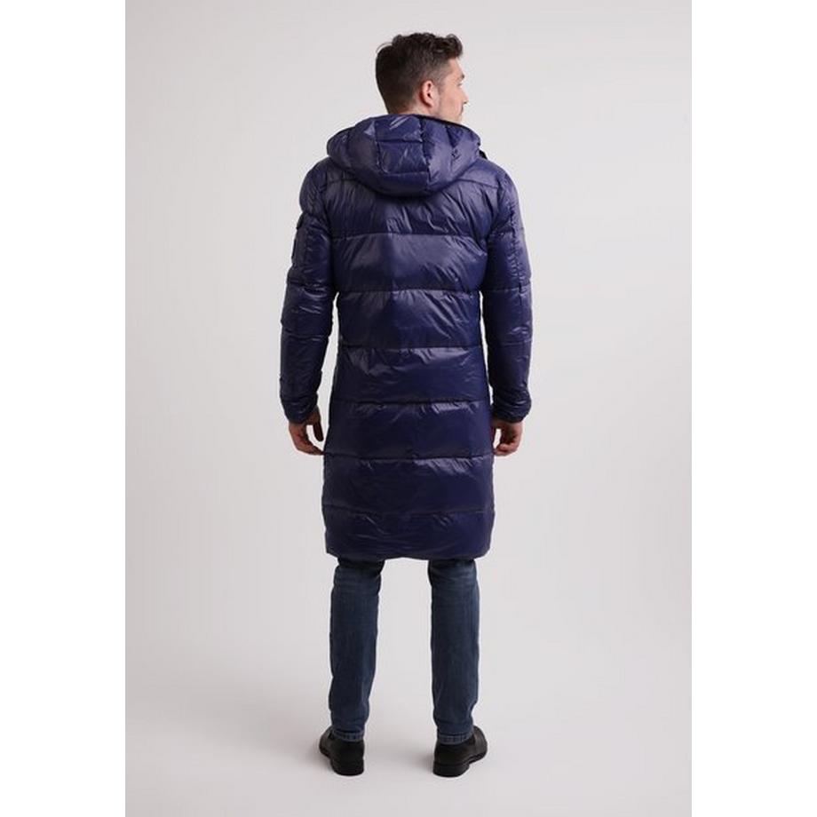 CASH-MERE.CH Lungo Piumino con Cappuccio Fodera in Cashmere  