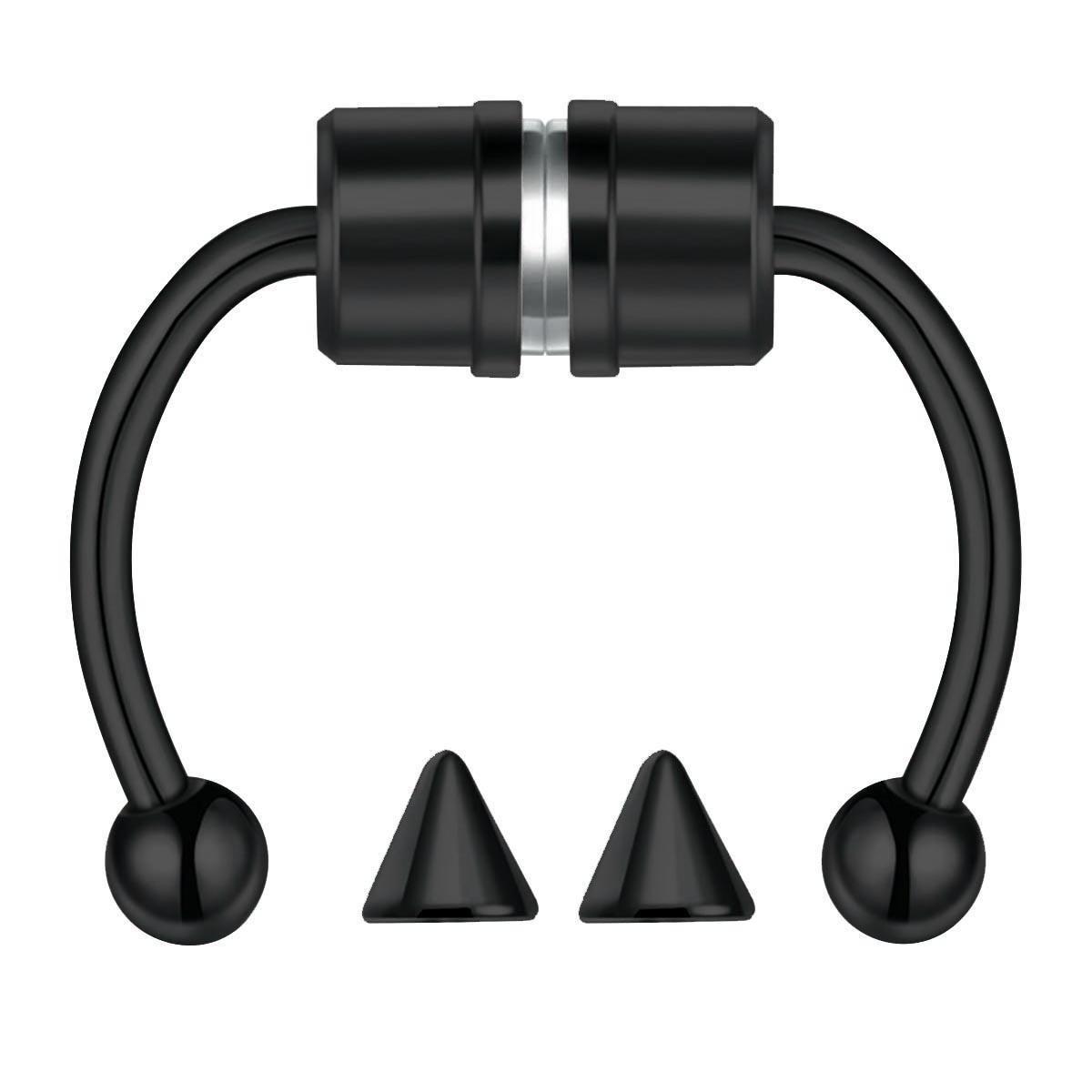 eStore  Anello da naso finto, magnetico - nero 