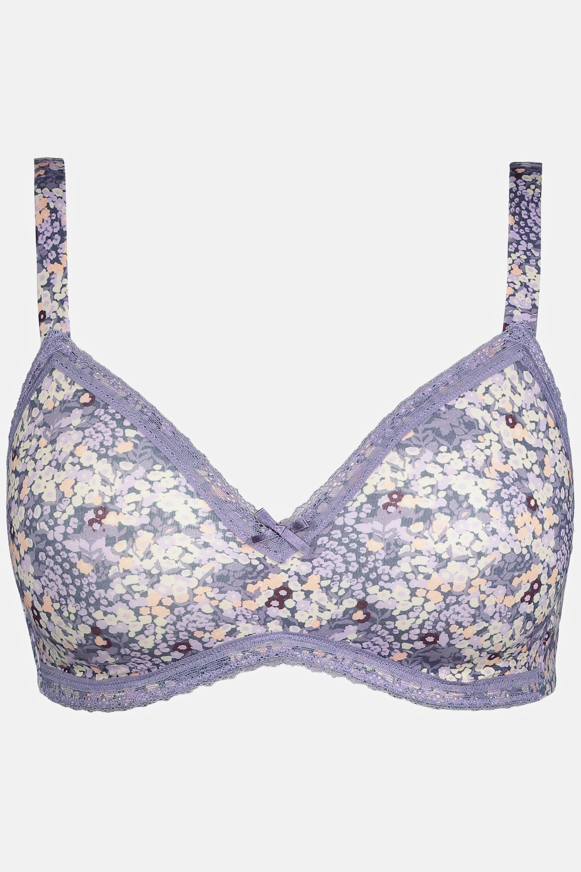 Ulla Popken  Bralette senza ferretto con coppe morbide e pizzo, coppe C-D 