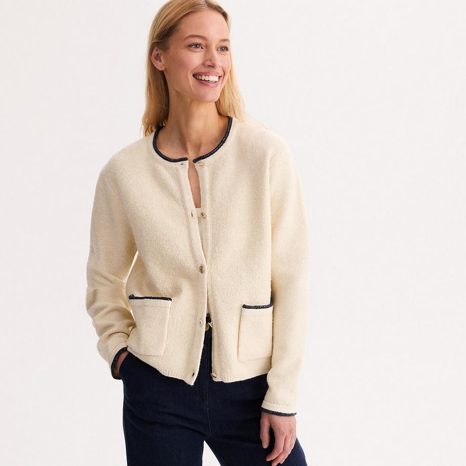 La Redoute Collections Cardigan corto in maglia fine  