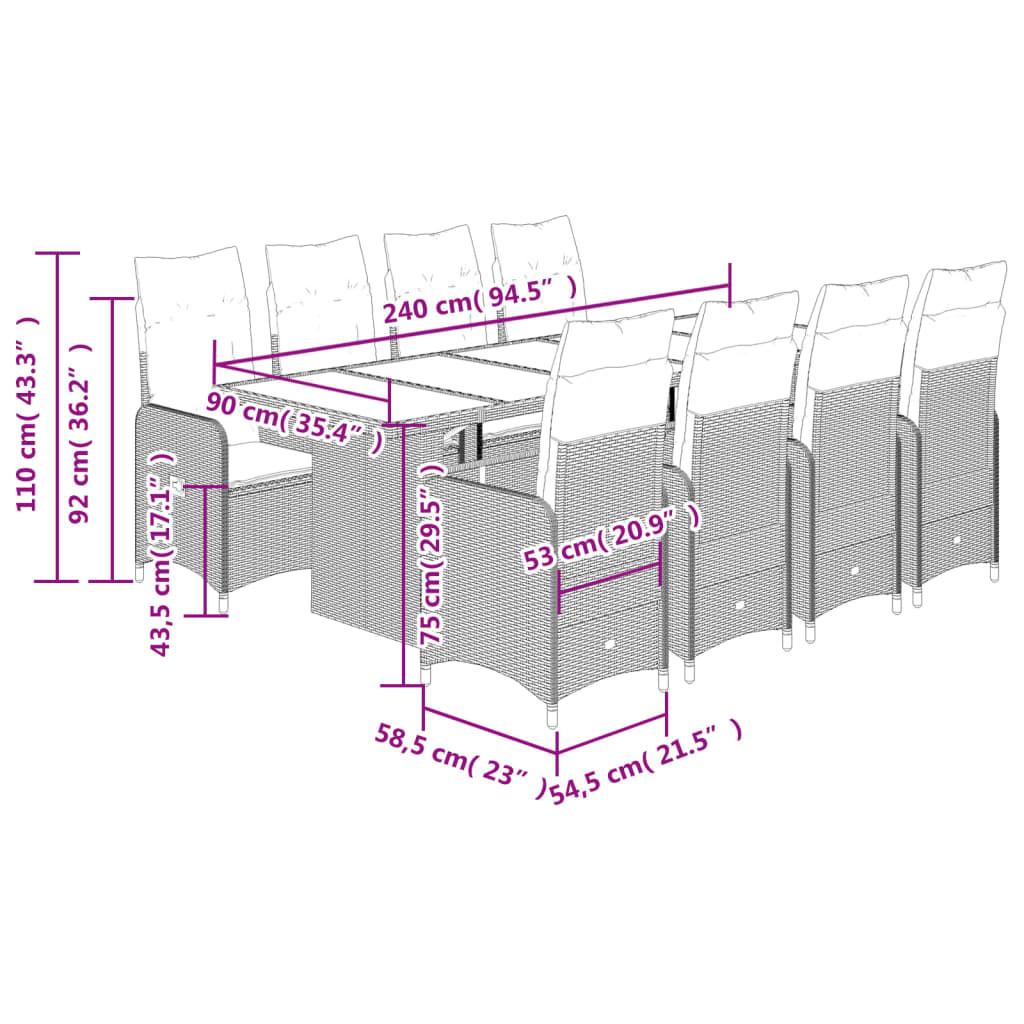 VidaXL Ensemble de bistro rotin synthétique  