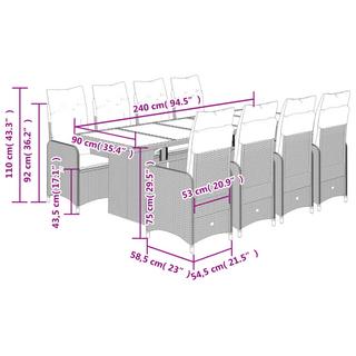 VidaXL Ensemble de bistro rotin synthétique  