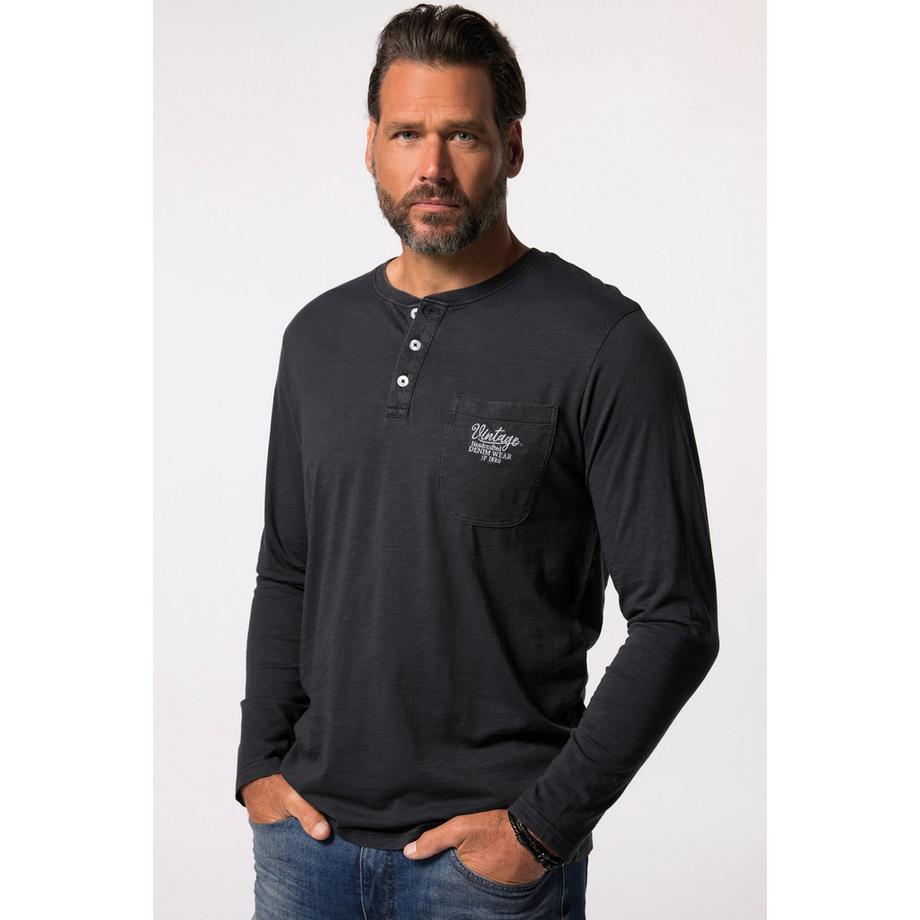 JP1880 Maglia Serafino Maniche Lunghe Abbottonatura Jersey Fiammato  