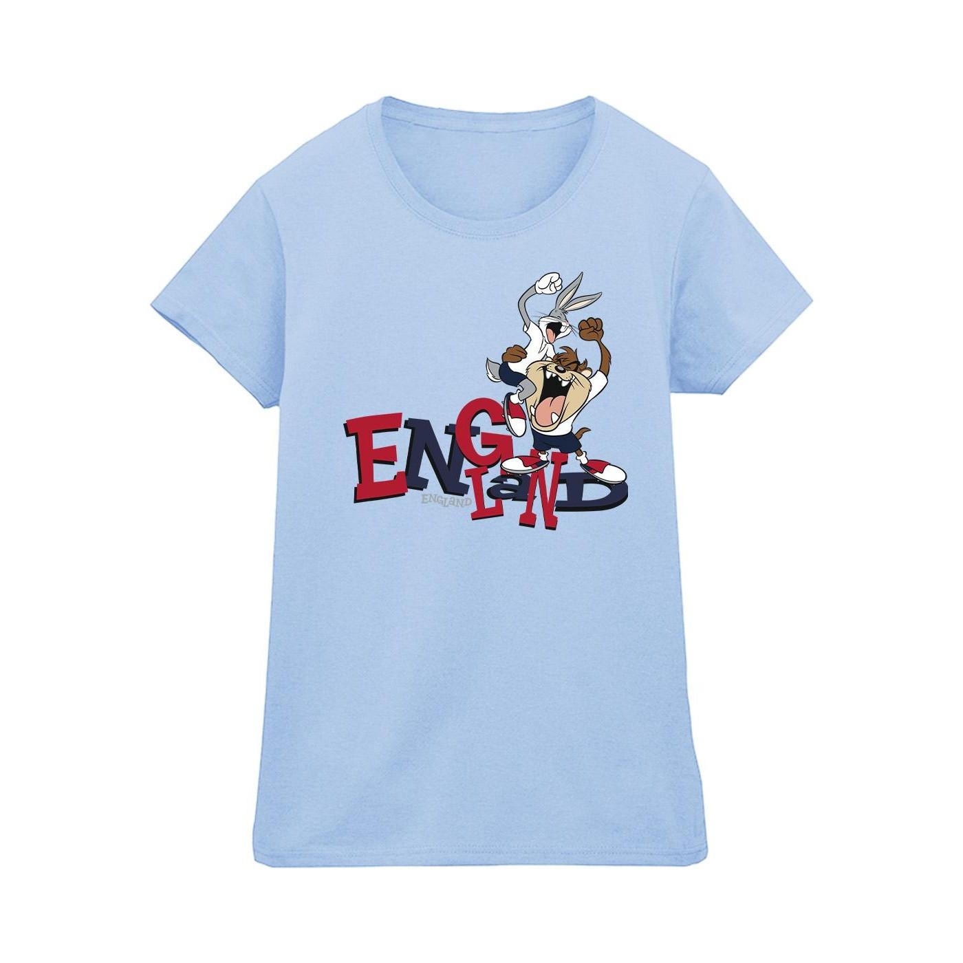 Image of Bugs & Taz England Tshirt Damen Blau M