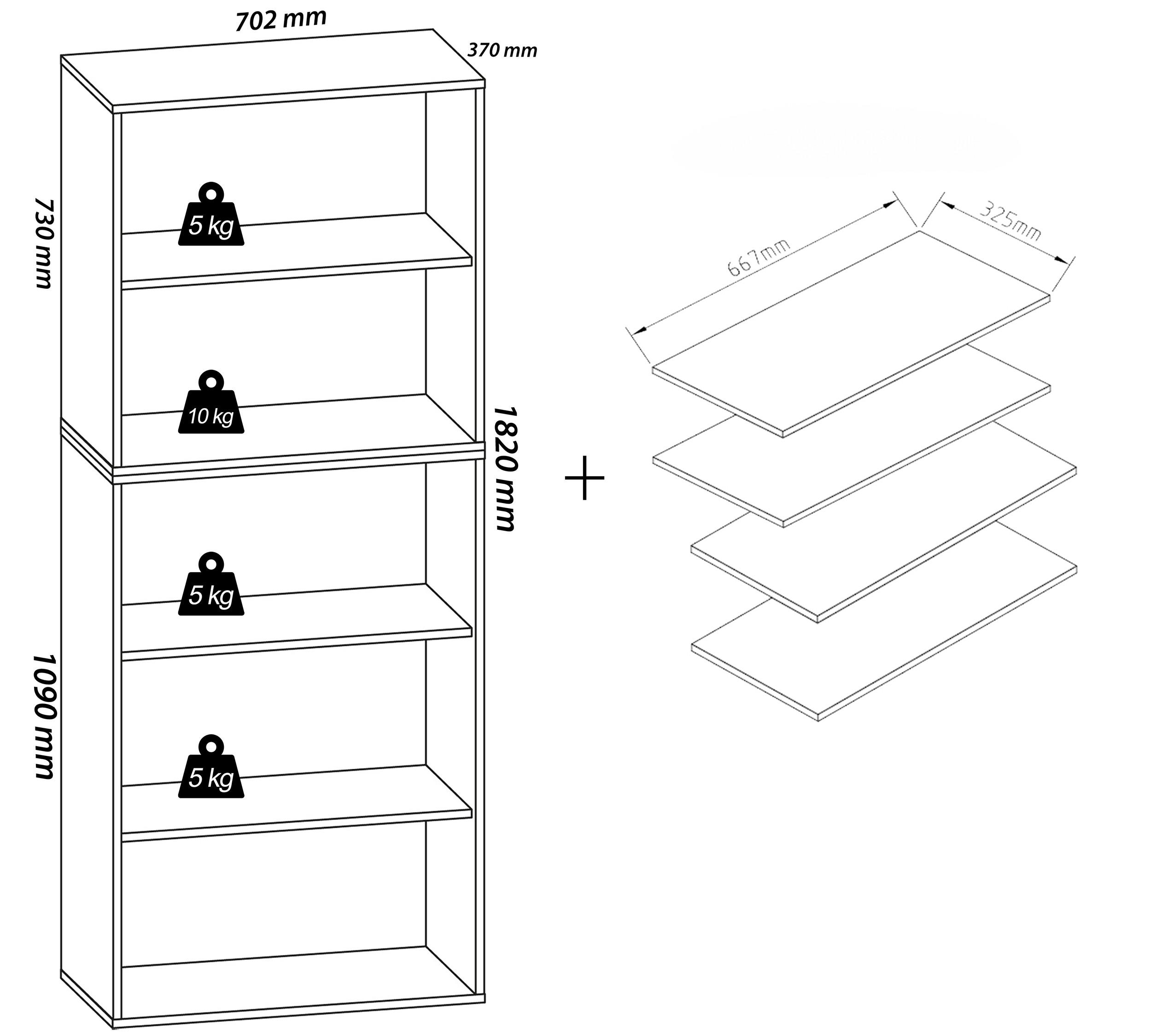 VCM XXL Holz Großer Schuhschrank Schuhregal Groß Stiefel Dielenmöbel Lona 9 Fächer  