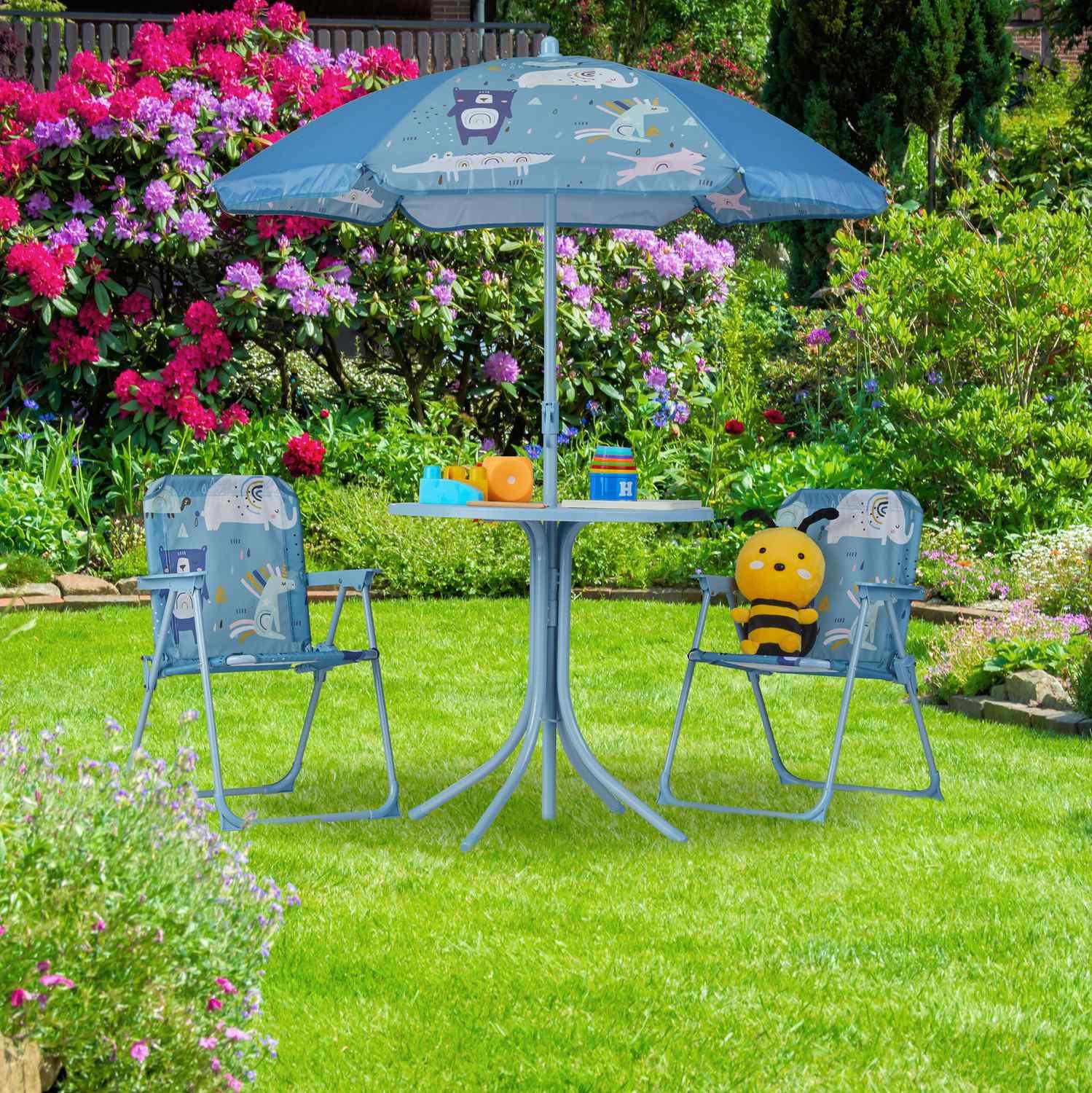 Northio Gruppo di sedute da campeggio per bambini con ombrellone  