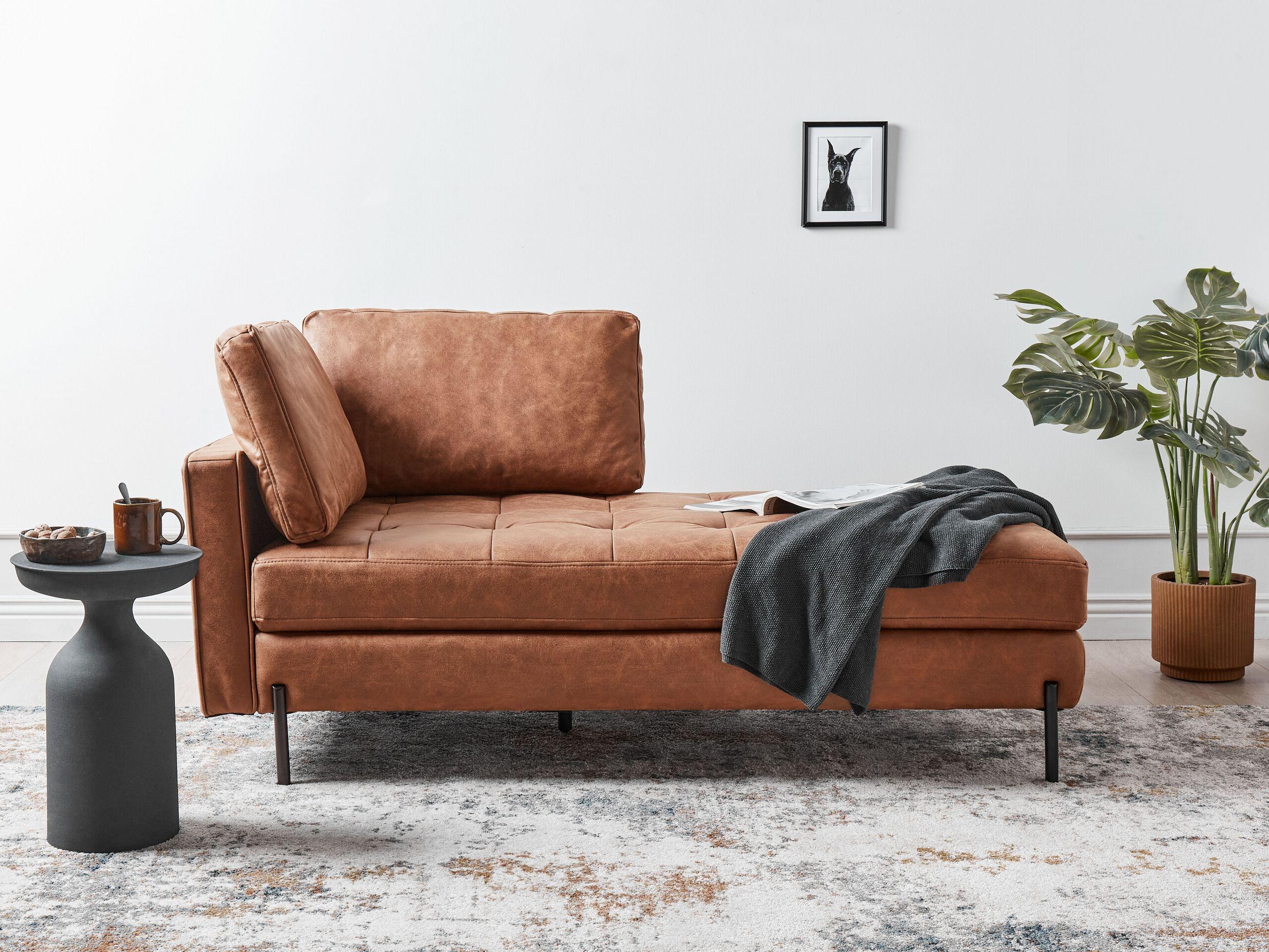 Beliani Chaise longue en Pelle sintetica Industriale REBAIS  