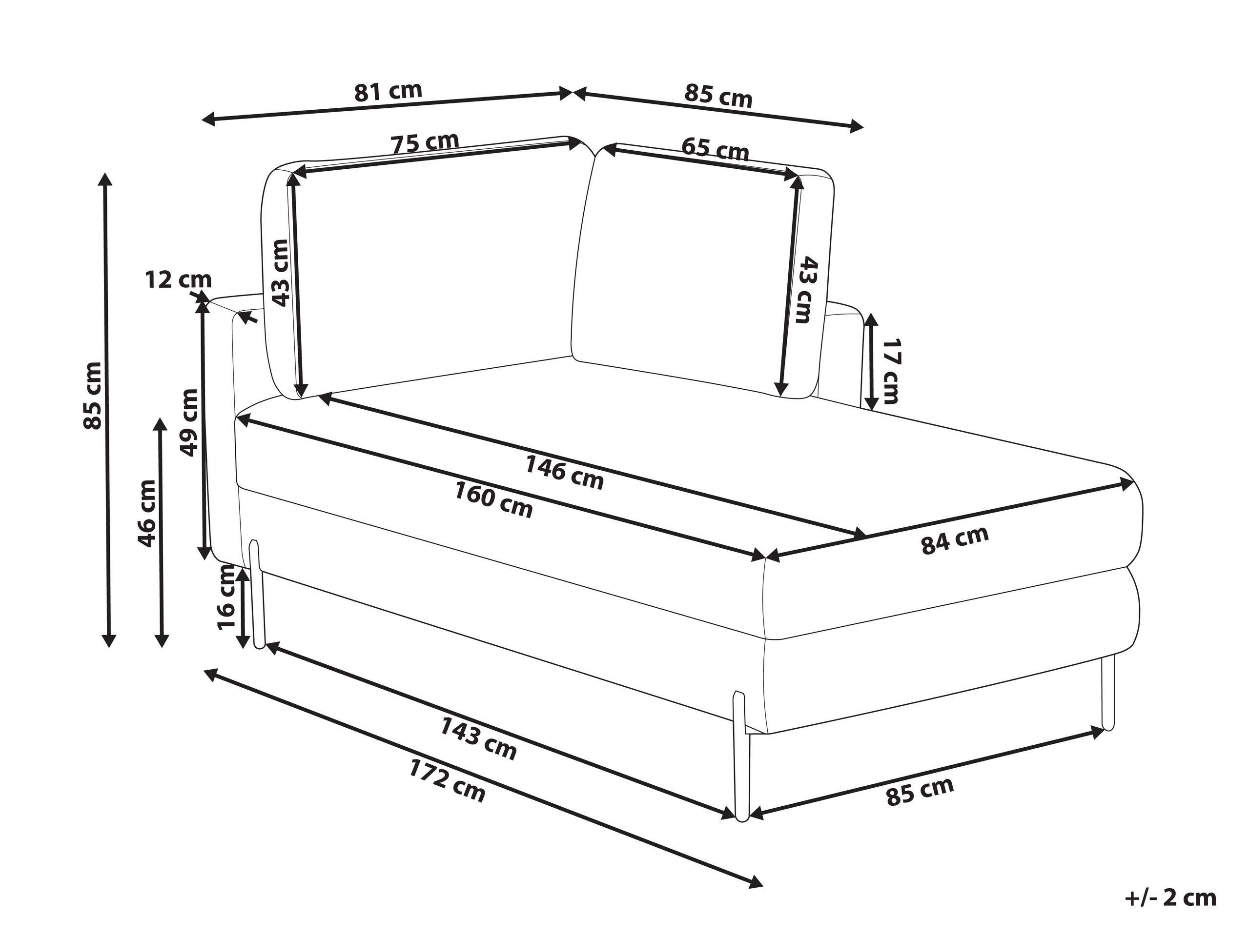 Beliani Chaise longue en Pelle sintetica Industriale REBAIS  