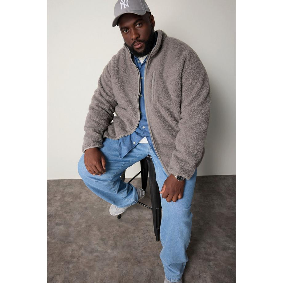 Sthuge Veste Teddy Doublure Polaire Col Montant  