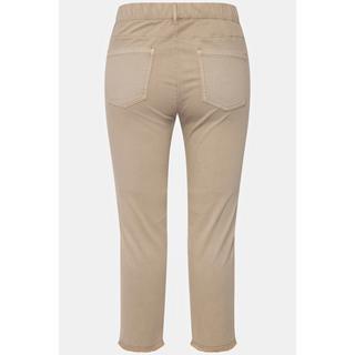 Ulla Popken  Pantalon 7/8 Sienna. Jambe étroite et ourlet frangé 