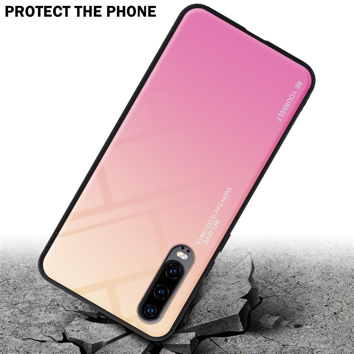 Cadorabo  Housse compatible avec Huawei P30 - Coque de protection bicolore en silicone TPU et dos en verre trempé 