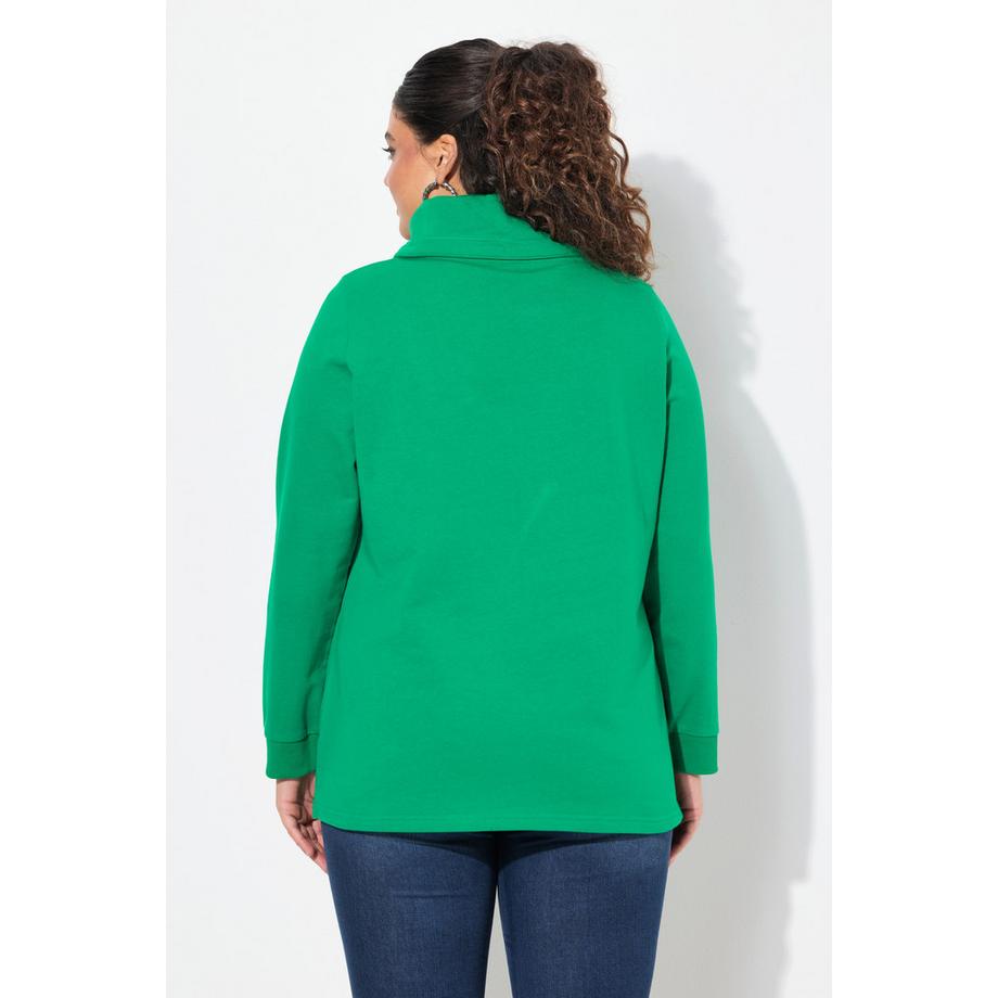 Ulla Popken Sweatshirt Classic Fit Hello Col Montant  