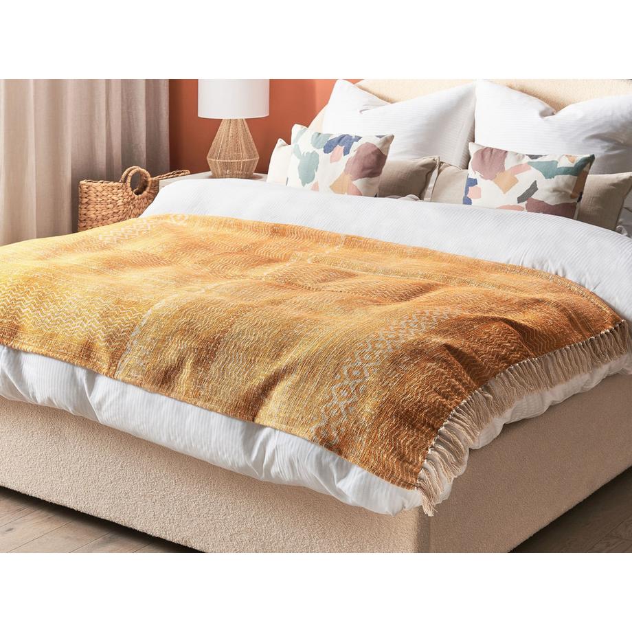 Beliani Firozabad Boho Baumwoll Kuscheldecke  