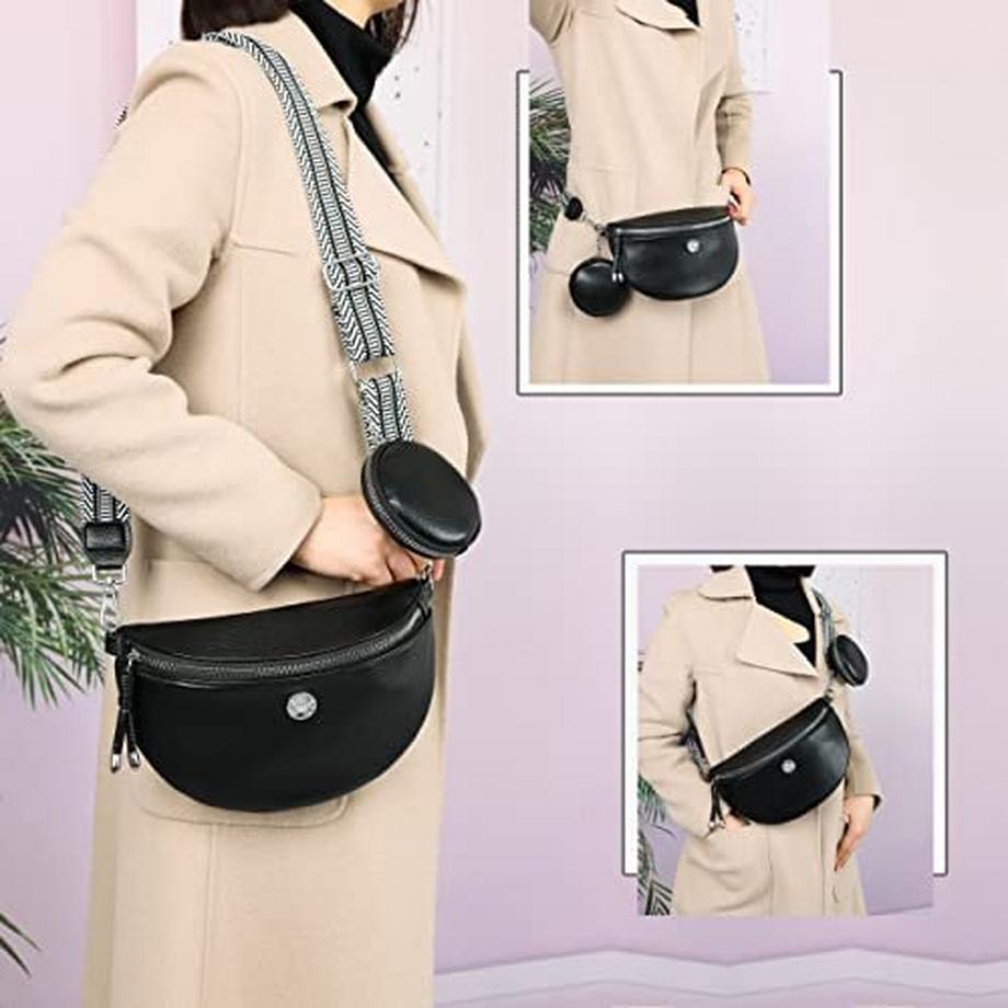 Only-bags.store Sac Banane Crossbody Élégant avec Large Sangle  