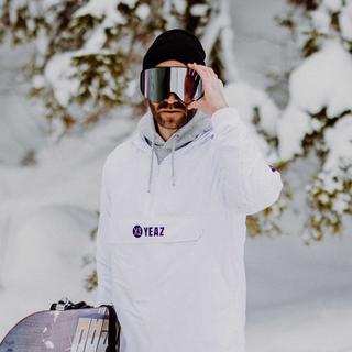 YEAZ  APEX Masque de ski/snowboard avec écran aimanté argenté/blanc 