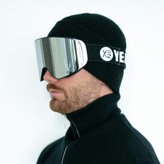 YEAZ  APEX Masque de ski/snowboard avec écran aimanté argenté/blanc 