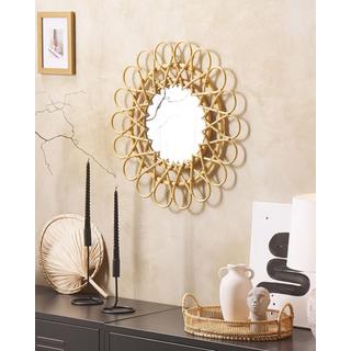 Beliani Miroir en Rotin Boho BABAI  