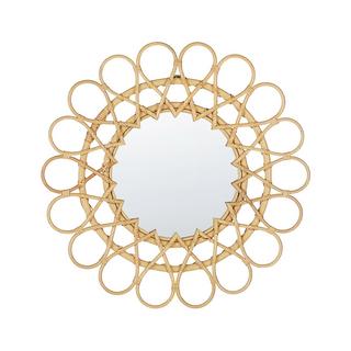 Beliani Miroir en Rotin Boho BABAI  