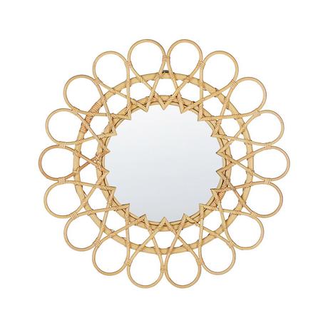 Beliani Miroir en Rotin Boho BABAI  