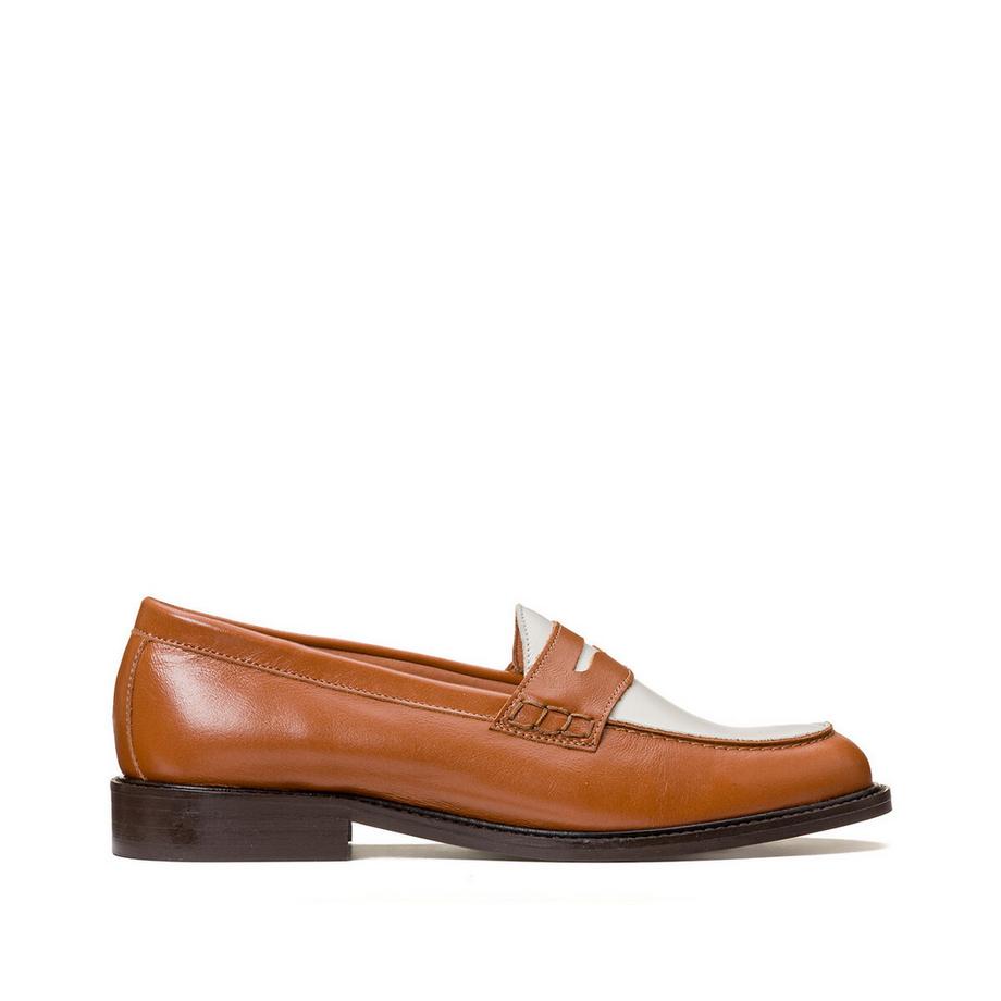 La Redoute Collections Mocassins Penny Loafers Bicolores en Cuir  