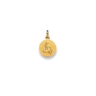 MUAU Schmuck  Pendentif signe du zodiaque vierge en or jaune 750, 19x12mm 