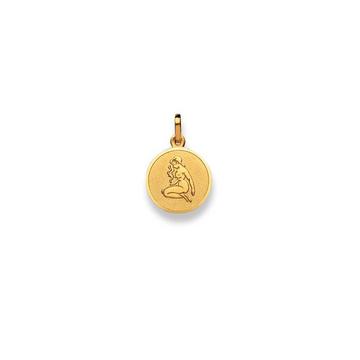 Pendentif signe du zodiaque vierge en or jaune 750, 19x12mm