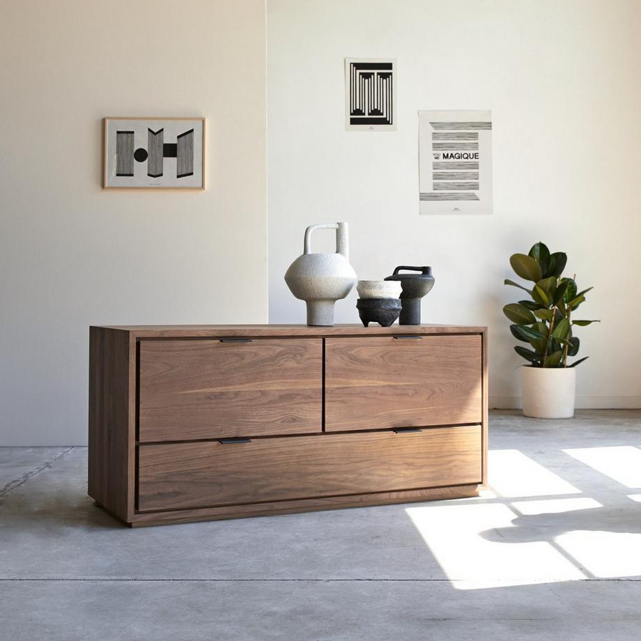 Tikamoon Mobile TV in noce massello 120 cm Senson  