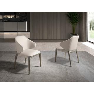 ANGEL CERDA Chaise en similicuir crème  