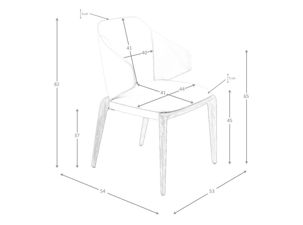 ANGEL CERDA Chaise en similicuir crème  