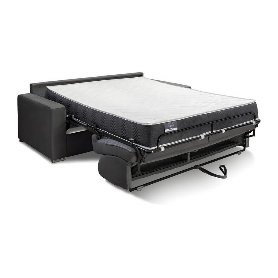 LINEA SOFA Canapé 4 places convertible express en tissu anthracite - Couchage 160 cm - Matelas 22 cm avec mémoire de forme CALITO  