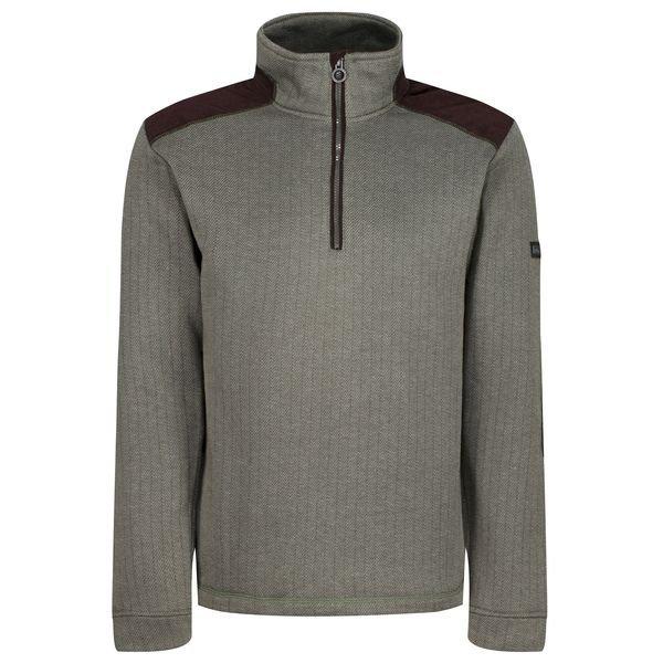 Image of Holbeck Fleeceoberteil Mit Halbem Reißverschluss Herren Khaki 3XL
