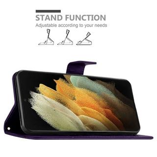 Cadorabo  Housse compatible avec Samsung Galaxy S22 ULTRA - Coque de protection au design floral avec fermeture magnétique, fonction de support et emplacements pour cartes 