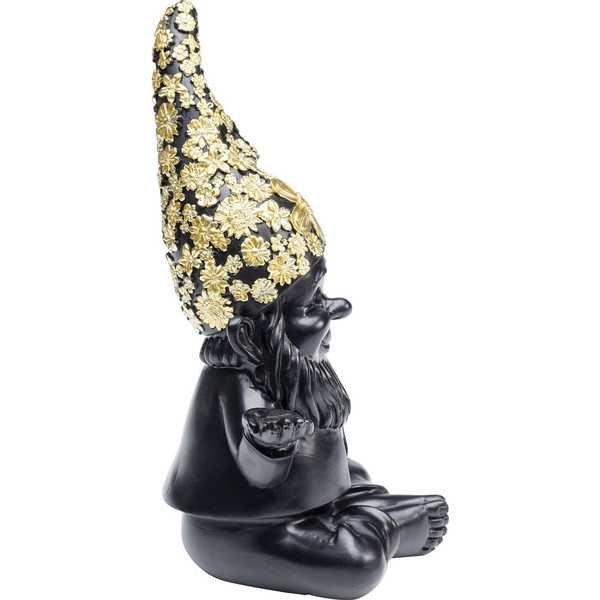 KARE Design Figurine déco nain méditation or noir 19ème siècle  