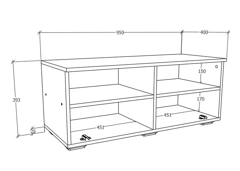 VCM Holz TV Lowboard Möbel Fernsehschrank Tisch Konsole Fernsehtisch Arila XL  