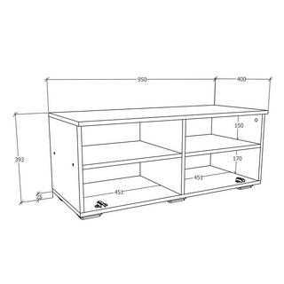 VCM TV Möbel | Lowboard | Fernsehschrank mit ausreichend Stauraum | Maße H. 39 x B. 115 x T. 40 cm | Fernseh Möbel – Arila XL  