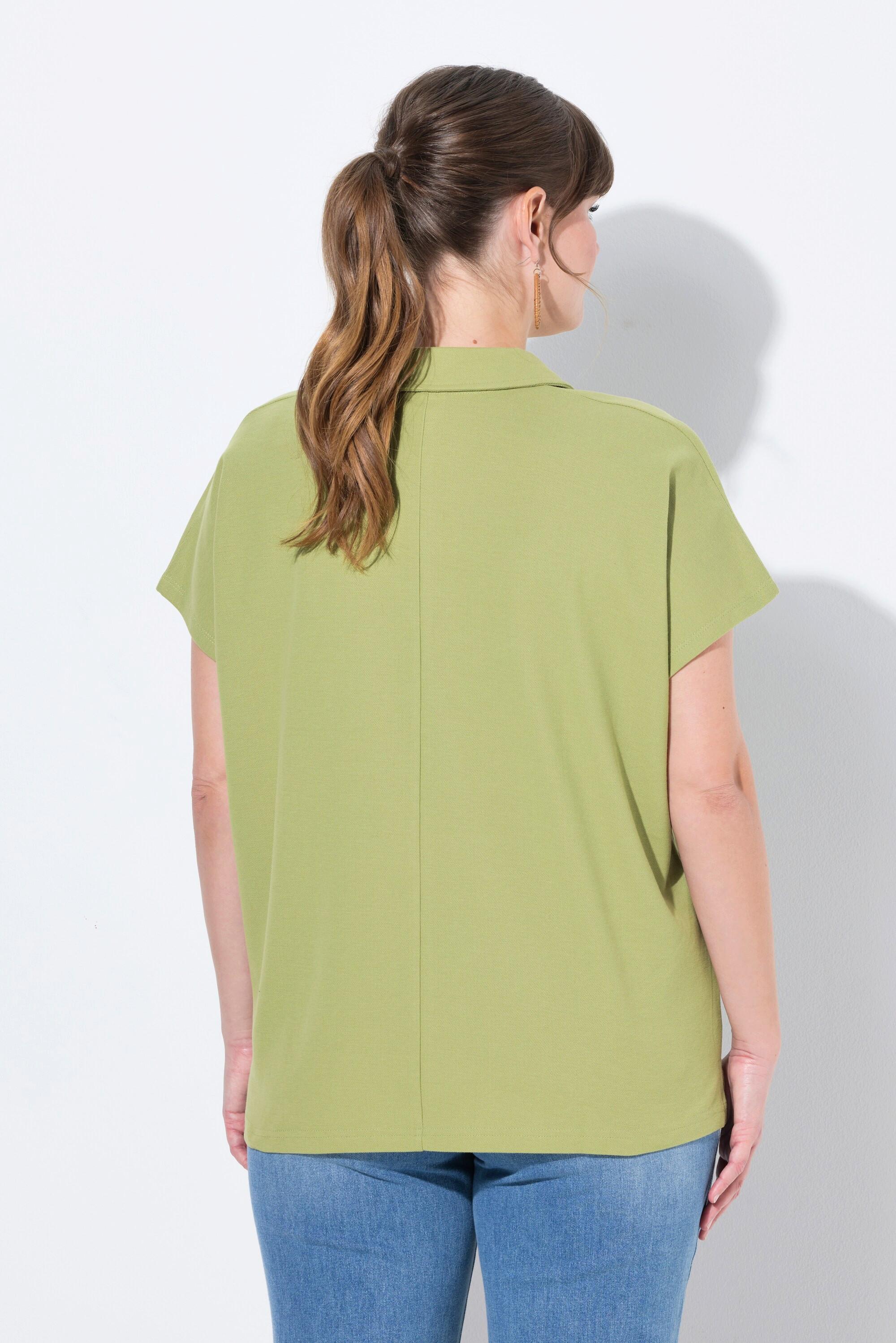 Ulla Popken Oversized Poloshirt Polokragen Halbarm  