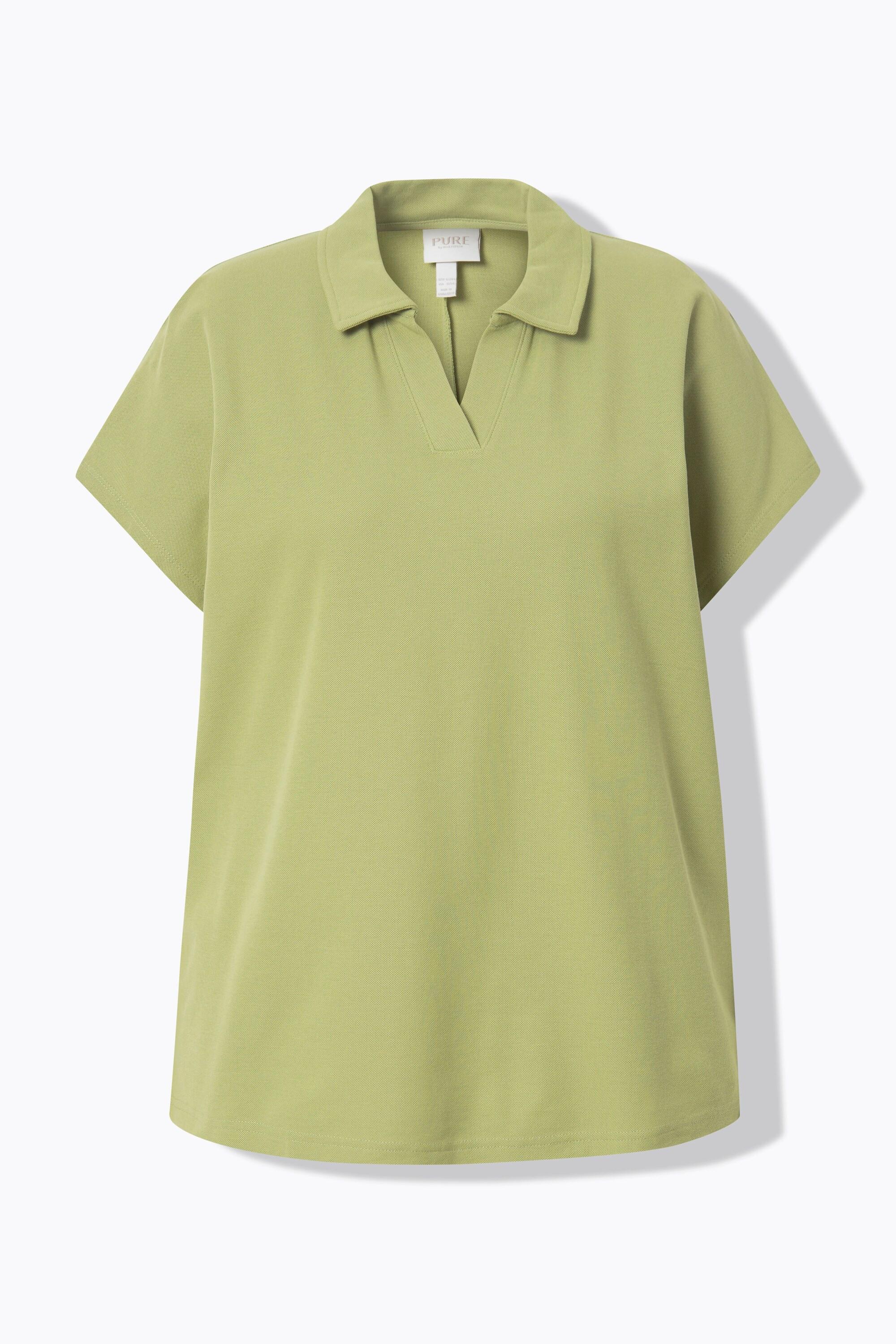 Ulla Popken Oversized Poloshirt Polokragen Halbarm  