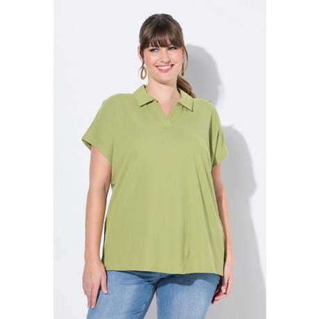 Ulla Popken Oversized Poloshirt Polokragen Halbarm  