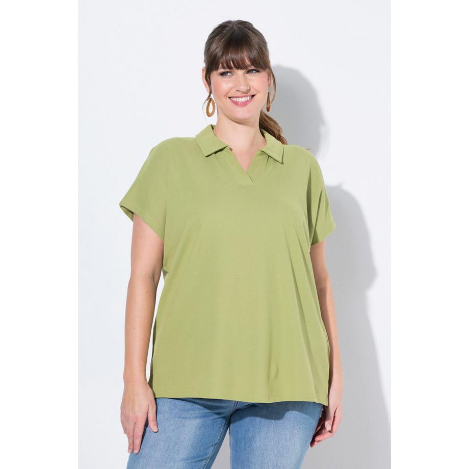 Ulla Popken Polo Oversize Collo Polo Manica Corta  